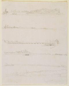 Rhinen, nær Worms og Oppeheim av James Abbott McNeill Whistler