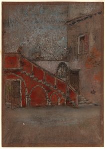 The Staircase: Note i rødt av James Abbott McNeill Whistler