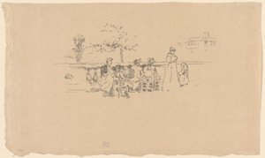 The Terrace, Luxembourg av James Abbott McNeill Whistler