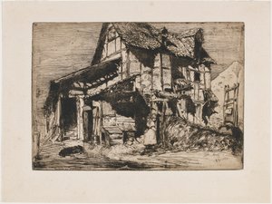 Den usikre leiegården. En av de tolv etsningene fra naturen (The French Set) av James Abbott McNeill Whistler