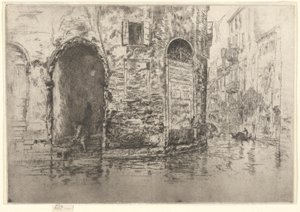 To døråpninger, fra det første Venezia-settet (Venezia, en serie med tolv etsninger) av James Abbott McNeill Whistler