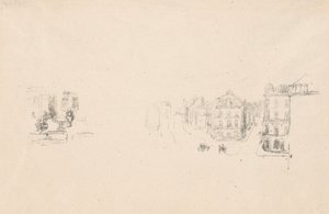 To prøveskisser: A. Grand Rue, Dieppe; B. Et interiør av James Abbott McNeill Whistler