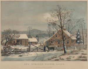 New England vinterscene av James Merritt Ives