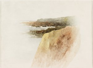Havlandskap: nes og klipper (akvarell og blyant på papir)