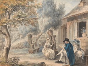 The Artist Sketching Mlle. de St. Legier som gjeterinne av James Moore