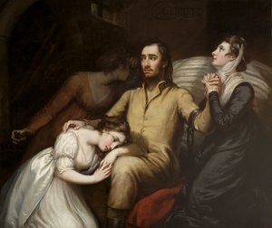 Lafayette i fangehullet ved Olmütz med sin kone og døtre, 1797