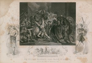 Sir William Walworth, ordfører i London, dreper Wat Tyler i Smithfield (gravering)