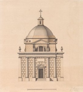 Design for et tempel på en kvadratisk plan og med en kuppel: høyde