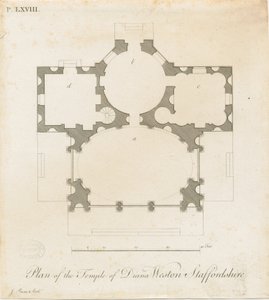 Weston-under-Lizard - The Temple of Diana: gravering, nd [c 1765-1770] (trykk)