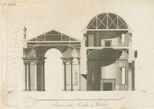Weston-under-Lizard - The Temple of Diana: gravering, nd [c 1765-1770]