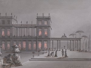 An Italian Fete: Figures on Terrace of a Palazzo