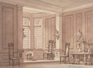 Hall i et gotisk herskapshus