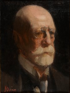 Portrett av en mann med skjegg (olje på lerret) av James Peter Quinn
