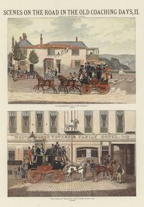 Scener på veien i de gamle trenerdagene