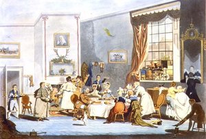 Scenebusspassasjerer til frokost (gravering) av James Pollard