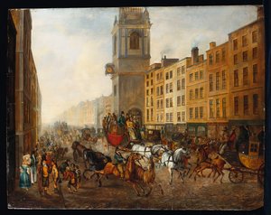 The London-to-Brighton Coach på Cheapside, 18. juli 1831 av James Pollard