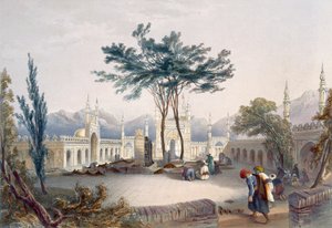 Moskeen til Goolaum Hoossein Huzrut-Jee, den store profeten til afghaunene, og kongenes graver i Kandahar, plate 30 fra 