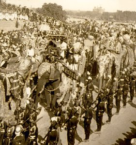 Den store Durbar-prosesjonen, Delhi, India. 1903 (bilde) av James Ricalton