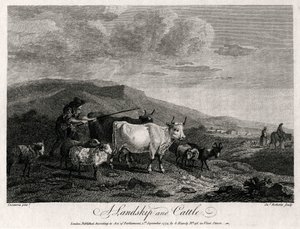 Et landskip og storfe, 1774.