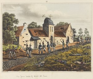 Gårdshuset Mont St Jean, fra «En historisk beretning om slaget ved Waterloo»