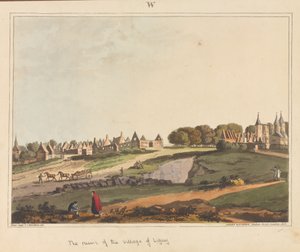 ?Ruinene av landsbyen Ligny?, 1815 av James Rouse