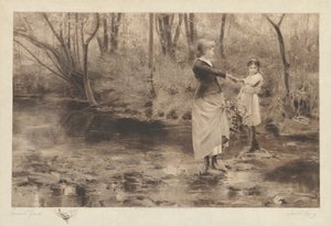 Uten tittel (Crossing A Brook In The Woods) av James S. King