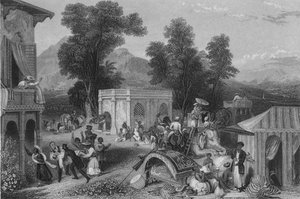 Biskop Hebers død, 1846 av James Sands