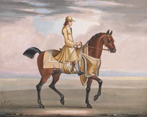 En rød hest i trening av James Seymour