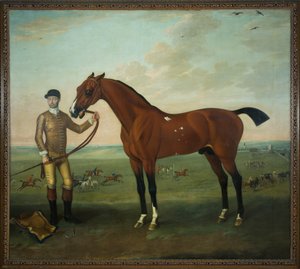 Flying Childers med en brudgom på Newmarket Heath, ca. 1722-25 (olje på lerret) av James Seymour