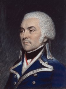 En ukjent sjøoffiser (pastell på grått papir) av James Sharples