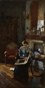 A Dublin Interiør, ca. 1915-20 (olje på lerret) av James Sinton Sleator