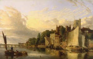 Lambeth fra elven ser mot Westminster Bridge av James Stark