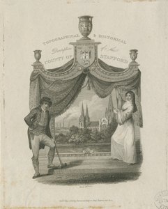 Lichfield Cathedral - South West View: gravering, og [c 1820] av James Storer