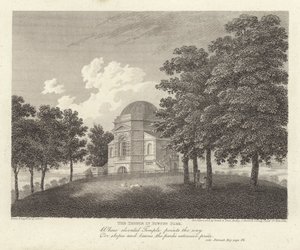 Robert Bloomfield, poet: The Temple in Euston Park (gravering)