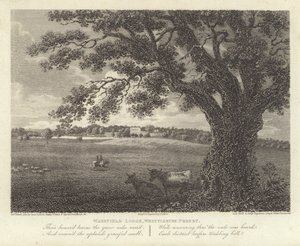 Robert Bloomfield, poet: Wakefield Lodge, Whittlebury Forest (gravering)