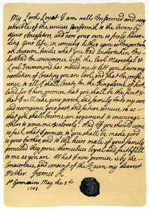 Brev fra James Edward Stuart til Simon Fraser, Lord Lovat, St Germains, 3. mai 1703. av James Stuart