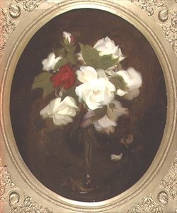 Stilleben med roser (olje på lerret) av James Stuart Park