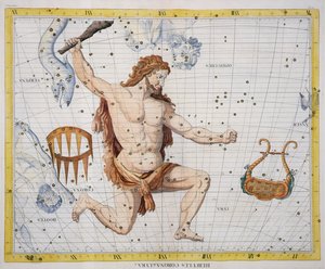 Constellation of Hercules with Corona and Lyra, plate 21 fra 