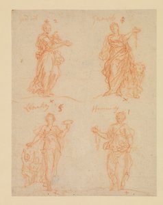 Fire dyder - Goodwill, sjenerøsitet, Liberality and Humanity, 1600-tallet av James Thornhill