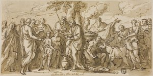 Lupercalia (recto) og skisser av figurer (verso) av James Thornhill