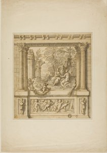 Veggdekorasjon med historien om Egeria og Numa Pompilius av James Thornhill