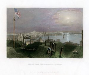 Boston sett fra Dorchester Heights, USA, 1838.