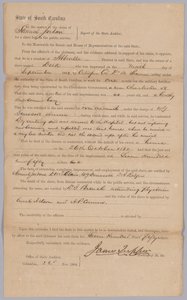 Krav tildelt av den konfødererte delstaten South Carolina for den slavede mannen Dick, 23. november 1864. av James Tupper