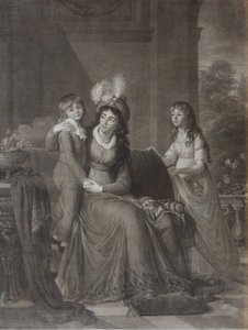 Portrett av Ekaterina Sergeevna Samoylova, født Trubetskaya 1763-1830 med barn, 1797