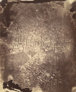 Boston fra en varmluftsballong, 1860-tallet.