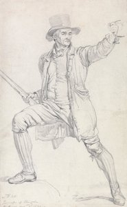 En studie for den sentrale karakteren i Wards maleri "The Deer Stealer" av James Ward