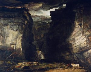 Gordale Scar (A View of Gordale, i Manor of East Malham i Craven, Yorkshire, eiendommen til Lord Ribblesdale) av James Ward