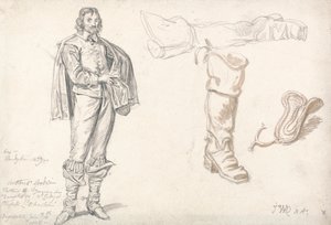 Studier etter Anthony van Dycks Portrait of Arthur Goodwin av James Ward