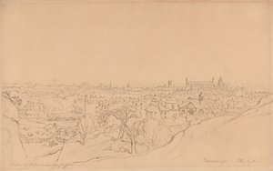Studie for utsikten over Cambridge fra Castle Hill av James Ward