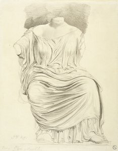 Studie av skulptur: fra Elgin Marbles (blyant på papir) av James Ward